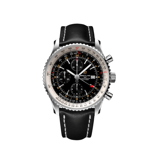 best replica Breitling - A24322121B2X1 Navitimer 1 Chronograph GMT Stainless Steel / Black / Calf / Pin watch