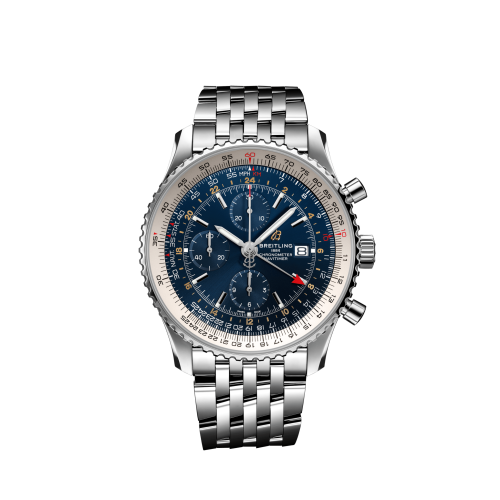 best replica Breitling - A24322121C2A1 Navitimer 1 Chronograph GMT Stainless Steel / Blue / Bracelet watch