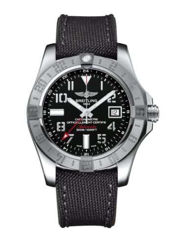 replica Breitling - A3239011/BC34/109W/A20BA.1 Avenger II GMT Stainless Steel / Volcano Black / Military / Pin watch