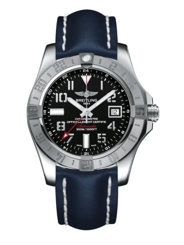 replica Breitling - A3239011/BC34/112X/A20D.1 Avenger II GMT Stainless Steel / Volcano Black / Calf / Folding watch