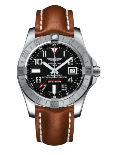 replica Breitling - A3239011/BC34/434X/A20D.1 Avenger II GMT Stainless Steel / Volcano Black / Calf / Folding watch