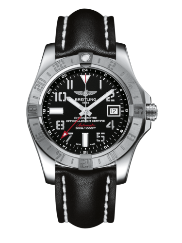 replica Breitling - A3239011/BC34/435X/A20BA.1 Avenger II GMT Stainless Steel / Volcano Black / Calf / Pin watch - Click Image to Close