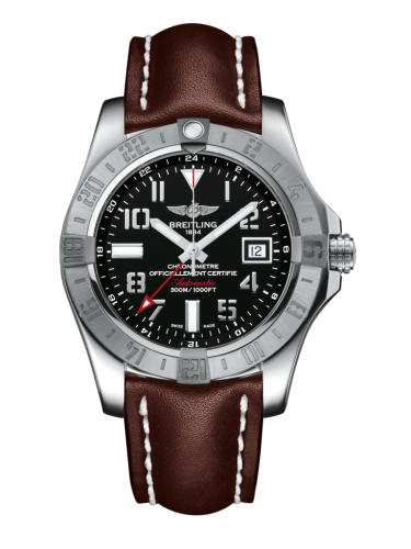 replica Breitling - A3239011/BC34/437X/A20BA.1 Avenger II GMT Stainless Steel / Volcano Black / Calf / Folding watch - Click Image to Close