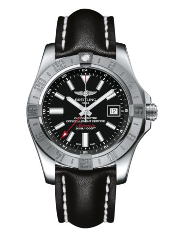replica Breitling - A3239011/BC35/435X/A20BA.1 Avenger II GMT Stainless Steel / Volcano Black / Calf / Pin watch - Click Image to Close