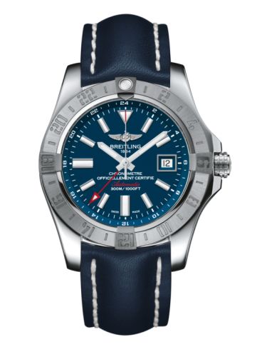 replica Breitling - A3239011/C872/112X/A20D.1 Avenger II GMT Stainless Steel / Mariner Blue / Calf / Folding watch