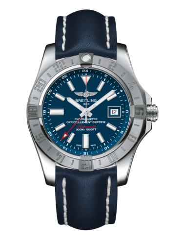 replica Breitling - A3239011/C872/105X/A20BA.1 Avenger II GMT Stainless Steel / Mariner Blue / Calf / Pin watch