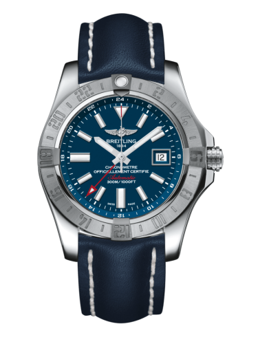 replica Breitling - A3239011/C872/105X/A20BA.1 Avenger II GMT Stainless Steel / Mariner Blue / Calf / Pin watch - Click Image to Close