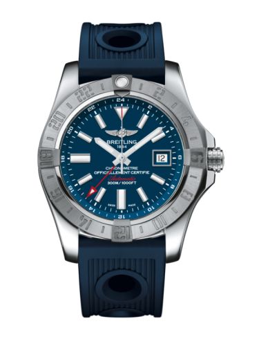 replica Breitling - A3239011/C872/211S/A20D.2 Avenger II GMT Stainless Steel / Mariner Blue / Rubber / Folding watch