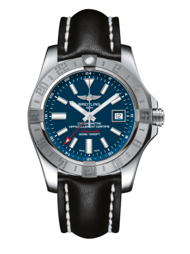 replica Breitling - A3239011/C872/435X/A20BA.1 Avenger II GMT Stainless Steel / Mariner Blue / Calf / Pin watch