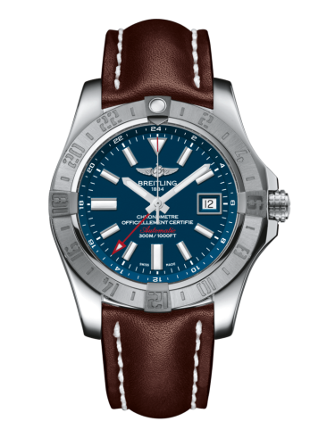 replica Breitling - A3239011/C872/438X/A20D.1 Avenger II GMT Stainless Steel / Mariner Blue / Calf / Folding watch