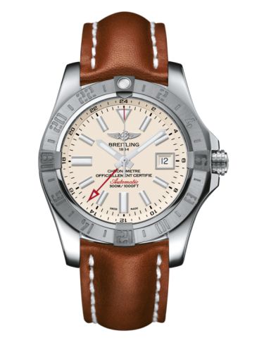 replica Breitling - A3239011/G778/434X/A20D.1 Avenger II GMT Stainless Steel / Stratus Silver / Calf / Folding watch