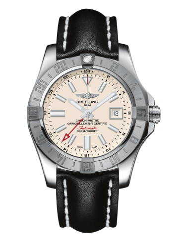 replica Breitling - A3239011/G778/436X/A20D.1 Avenger II GMT Stainless Steel / Stratus Silver / Calf / Folding watch