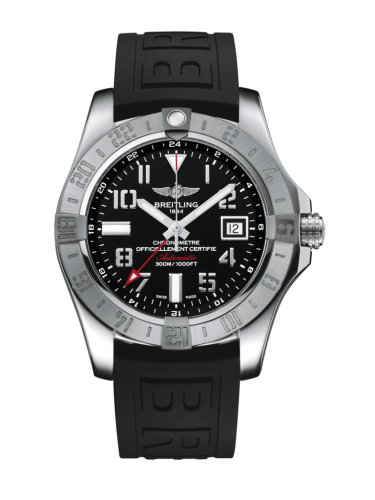 replica Breitling - A32390111B2S1 Avenger II GMT Stainless Steel / Volcano Black / Rubber / Folding watch