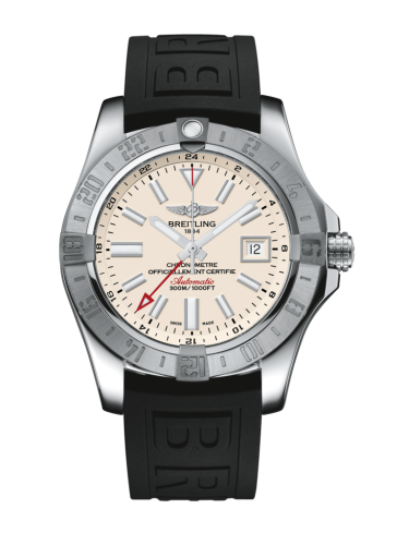 replica Breitling - A32390111G1S1 Avenger II GMT Stainless Steel / Stratus Silver / Rubber / Folding watch