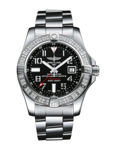 replica Breitling - A3239053.BC34.170A Avenger II GMT Stainless Steel / Diamond / Volcano Black / Bracelet watch