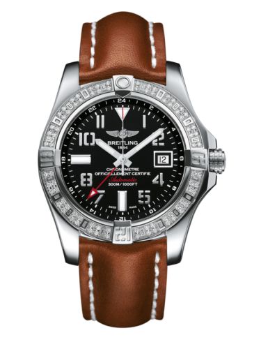 replica Breitling - A3239053.BC34.433X Avenger II GMT Stainless Steel / Diamond / Volcano Black / Calf watch