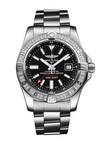 replica Breitling - A3239053.BC35.170A Avenger II GMT Stainless Steel / Diamond / Volcano Black / Bracelet watch