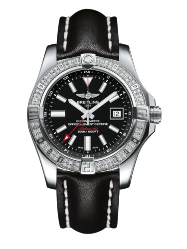 replica Breitling - A3239053.BC35.435X Avenger II GMT Stainless Steel / Diamond / Volcano Black / Calf watch