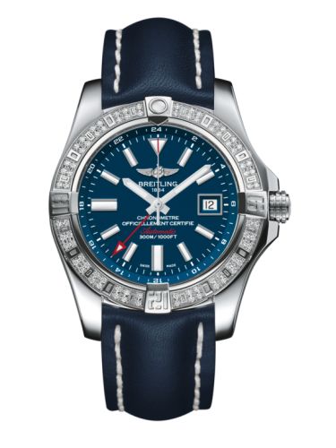 replica Breitling - A3239053.C872.105X Avenger II GMT Stainless Steel / Diamond / Mariner Blue / Calf watch