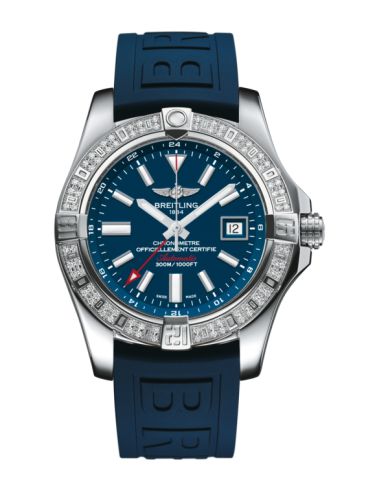 replica Breitling - A3239053.C872.158S Avenger II GMT Stainless Steel / Diamond / Mariner Blue / Rubber watch