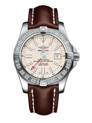 replica Breitling - A3239053.G778.437X Avenger II GMT Stainless Steel / Diamond / Stratus Silver / Calf watch - Click Image to Close