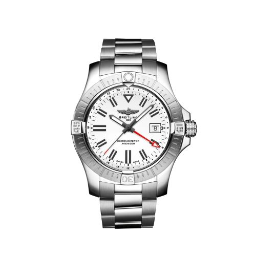 replica Breitling - A32397101A1A1 Avenger Automatic GMT 43 Stainless Steel / White / Bracelet watch