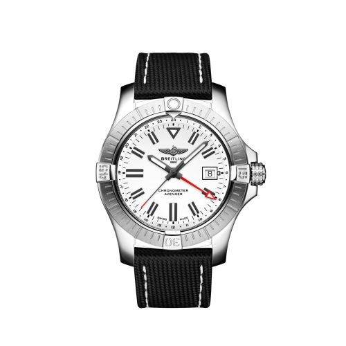 replica Breitling - A32397101A1X1 Avenger Automatic GMT 43 Stainless Steel / White / Calf / Pin watch