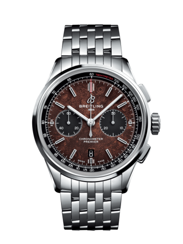 replica Breitling watch - AB01181A1Q1A1 Premier B01 Chronograph 42 Bentley Centenary Stainless Steel / Wood / Calf / Bracelet - Click Image to Close