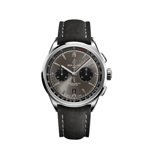 replica Breitling watch - AB0118221B1X1 Premier B01 Chronograph 42 Stainless Steel / Anthracite / Nubuck / Folding