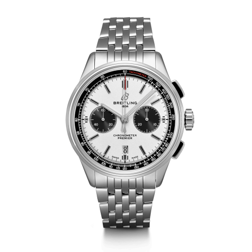 replica Breitling watch - AB0118221G1A1 Premier B01 Chronograph 42 Stainless Steel / Silver / Croco / Pin - Click Image to Close