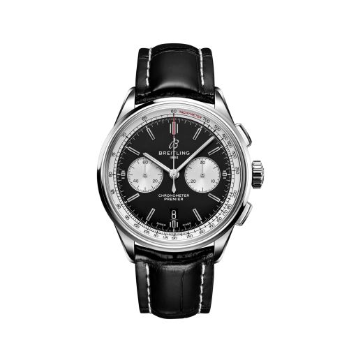 replica Breitling watch - AB0118371B1P1 Premier B01 Chronograph 42 Stainless Steel / Black / Alligator / Folding