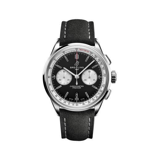 replica Breitling watch - AB0118371B1X1 Premier B01 Chronograph 42 Stainless Steel / Black / Nubuck / Folding