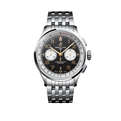 replica Breitling watch - AB0118A21B1A1 Premier B01 Chronograph 42 Stainless Steel / Norton Edition / Nubuck / Bracelet