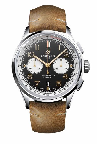 replica Breitling watch - AB0118A21B1X1 Premier B01 Chronograph 42 Stainless Steel / Norton Edition / Nubuck / Folding