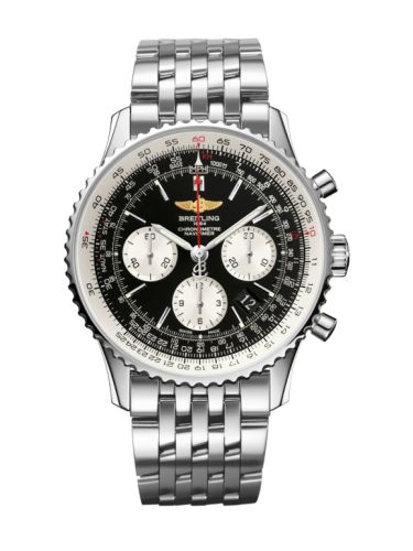 best replica Breitling - AB012012/BB01/447A Navitimer 01 43 Stainless Steel / Black / Bracelet watch - Click Image to Close