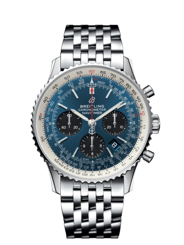 best replica Breitling - AB0121211C1A1 Navitimer 1 B01 Chronograph 43 Stainless Steel / Blue / Bracelet watch - Click Image to Close