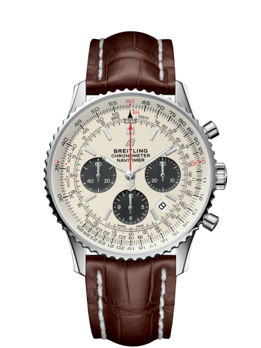 best replica Breitling - AB0121211G1P1 Navitimer 1 B01 Chronograph 43 Stainless Steel / Silver / Croco / Pin watch