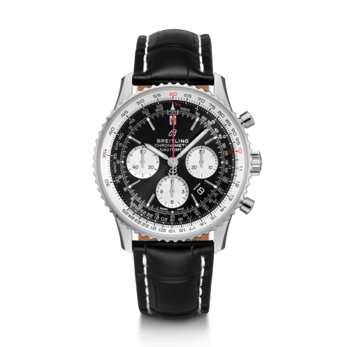 best replica Breitling - AB0121211B1P2 Navitimer 1 B01 Chronograph 43 Stainless Steel / Black / Croco / Folding watch - Click Image to Close