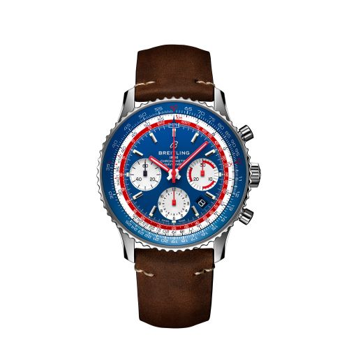 best replica Breitling - AB01212B1C1X1 Navitimer 1 B01 Chronograph 43 Stainless Steel / Airline Editions Pan Am / Calf / Pin watch