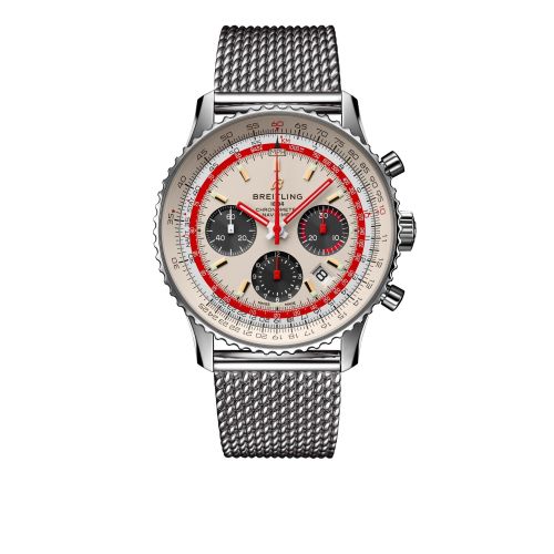 best replica Breitling - AB01219A1G1A1 Navitimer 1 B01 Chronograph 43 Stainless Steel / Airline Editions TWA / Mesh watch