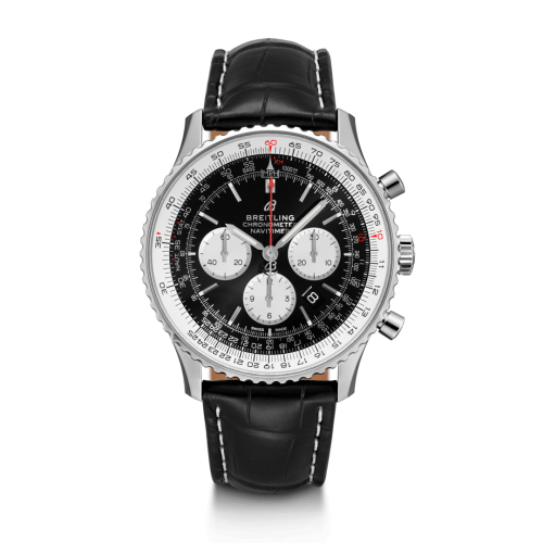 best replica Breitling - AB0127211B1P2 Navitimer 1 B01 Chronograph 46 Stainless Steel / Black / Croco / Folding watch