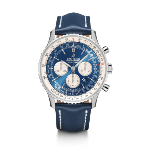 best replica Breitling - AB0127211C1X2 Navitimer 1 B01 Chronograph 46 Stainless Steel / Aurora Blue / Calf / Folding watch