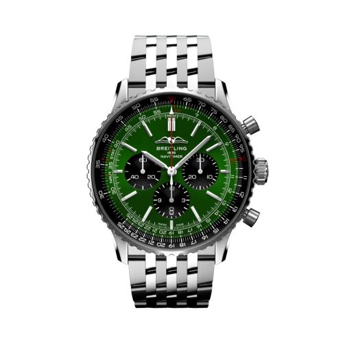 best replica Breitling - AB0137241L1A1 Navitimer B01 Chronograph 46 Stainless Steel / Green / Bracelet watch