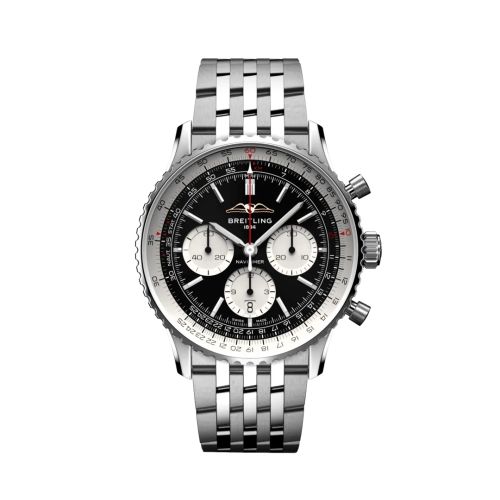 best replica Breitling - AB0138211B1A1 Navitimer B01 Chronograph 43 Stainless Steel / Black / Bracelet watch - Click Image to Close