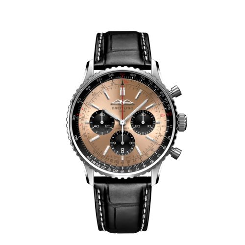 best replica Breitling - AB0138241K1P1 Navitimer B01 Chronograph 43 Stainless Steel / Copper / Alligator - Folding watch