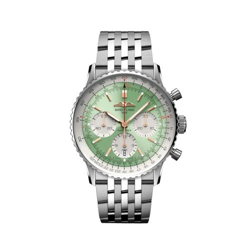 best replica Breitling - AB0139211L1A1 Navitimer B01 Chronograph 41 Stainless Steel / Mint Green / Bracelet watch