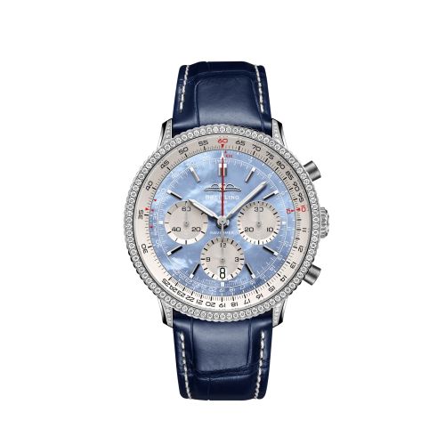 best replica Breitling - AB01396A1C1P1 Navitimer B01 Chronograph 41 Stainless Steel - Diamond / Blue MOP / USA watch