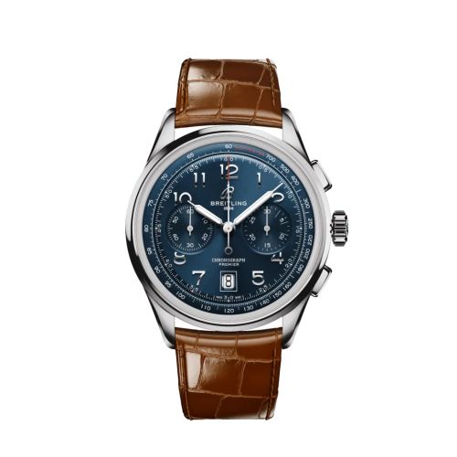 replica Breitling watch - AB0145171C1P1 Premier B01 Chronograph 42 Stainless Steel / Blue / Alligator