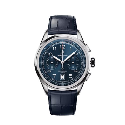 replica Breitling watch - AB0145171C1P2 Premier B01 Chronograph 42 Stainless Steel / Blue / Alligator