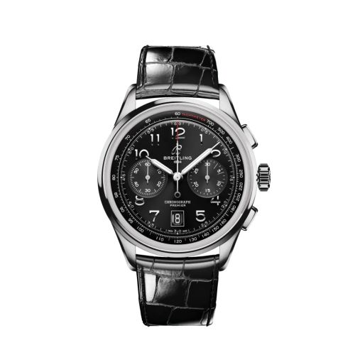 replica Breitling watch - AB0145221B1P1 Premier B01 Chronograph 42 Stainless Steel / Black / Alligator